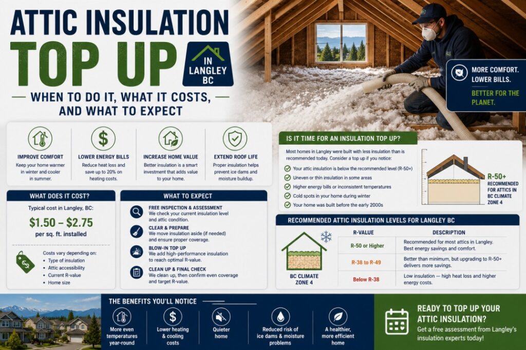 Attic Insulation Top Up in Langley BC: When to Do It, What It Costs, and What to Expect