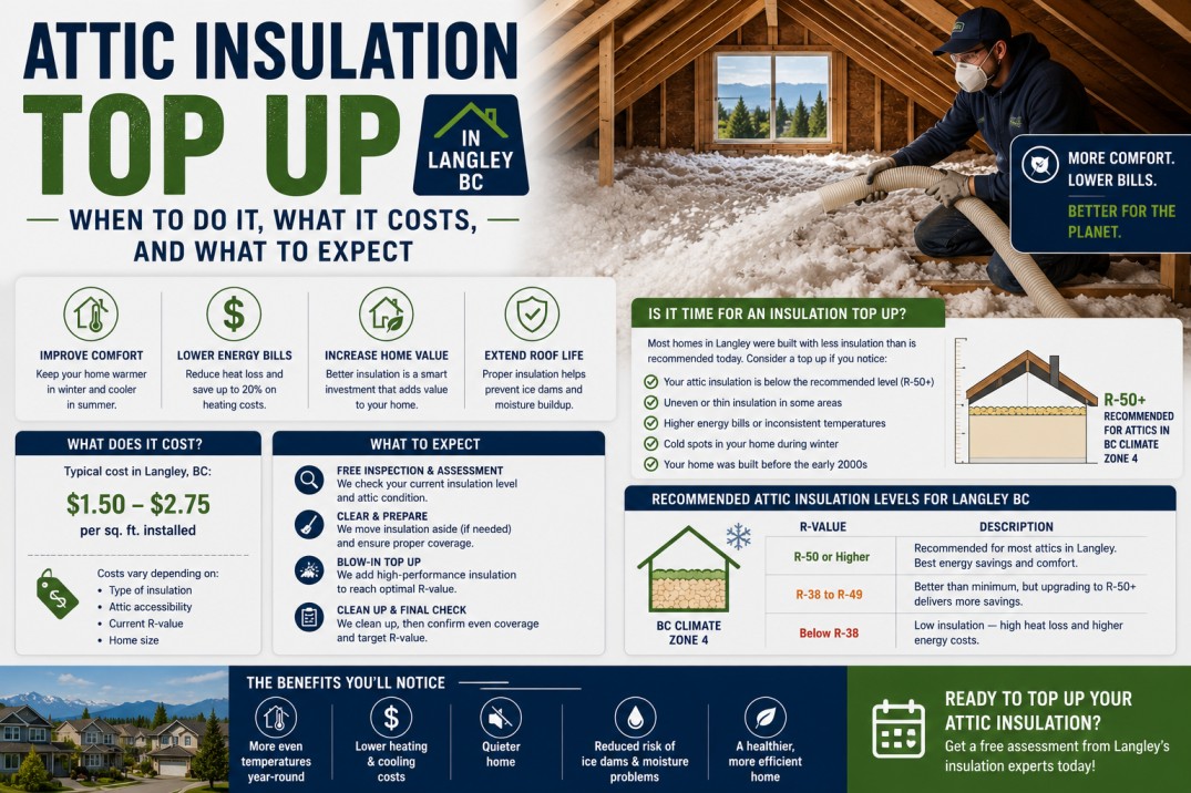 Attic Insulation Top Up in Langley BC: When to Do It, What It Costs, and What to Expect